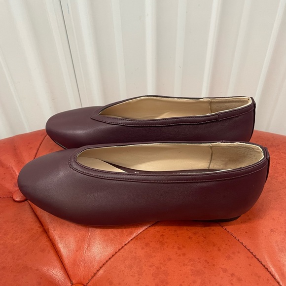 Shoes - Women's Burgundy Slip-On Ballet Flats